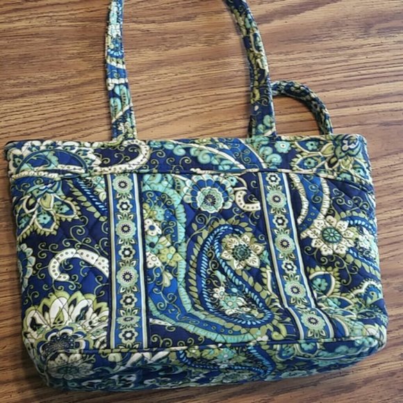 Vera Bradley Blue Green Purse in Rhythm & Blues Print NWOT - Picture 7 of 7